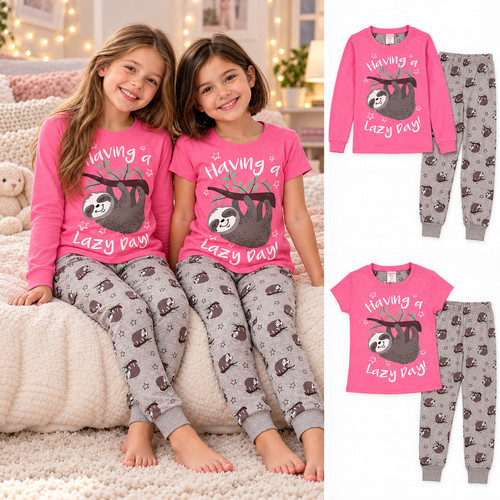 Girls pyjamas cute sloth - girls,