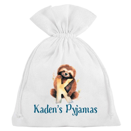 Personalised pyjama bag sloth - bag,
