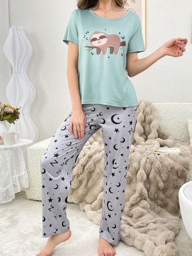 Sloth women ladies pyjamas - ladies,