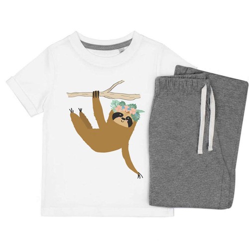 Floral sloth kids nightwear - kids,