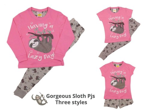 Girls pyjamas cute sloth - girls,