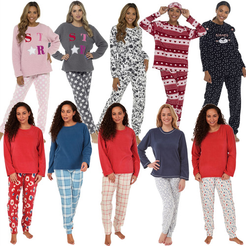 Ladies warm fleece pyjamas - ladies,