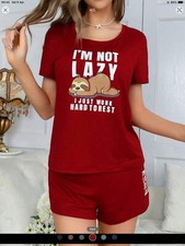 Red Sloth Womens Ladies shorts