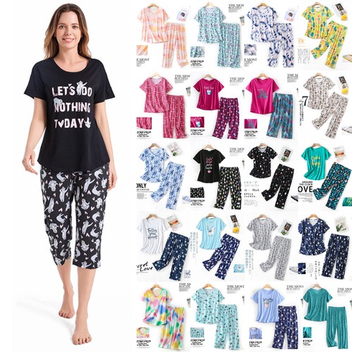 Ladies pyjama set printed - ladies, pjs