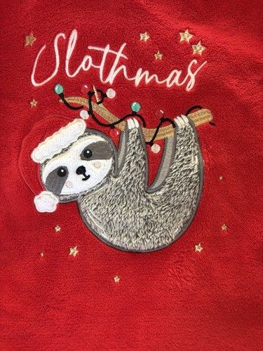 Christmas sloth fleece pyjamas - christmas,