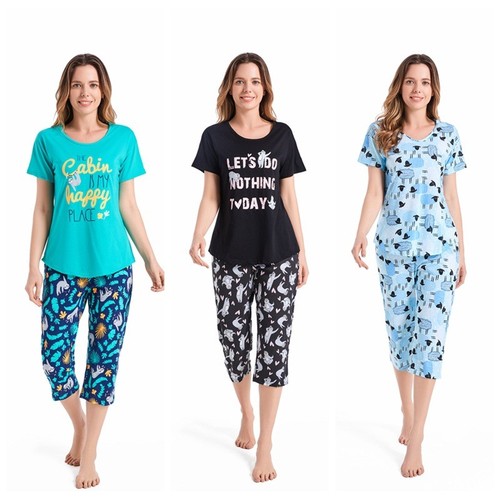 Ladies pyjama set printed pjs - pyjama,
