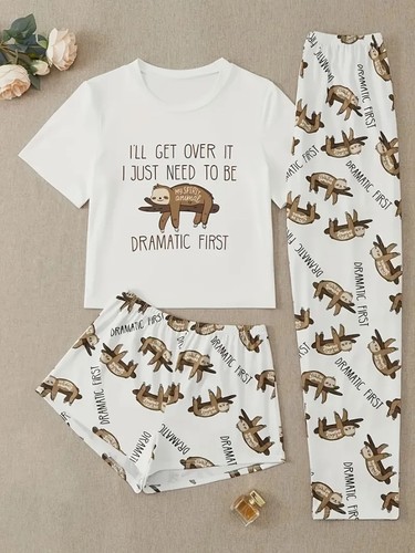Ladies sloth pyjamas 3 - sloth,