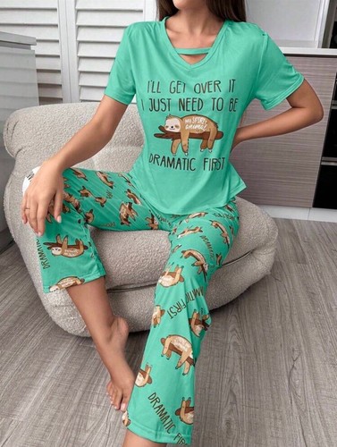 Turquoise funny sloth - funny, womens