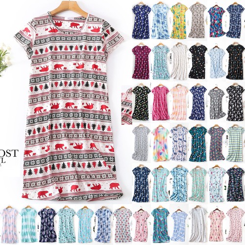 Women nighties short sleeve - women's,